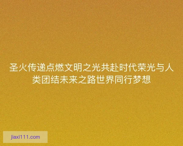 圣火传递点燃文明之光共赴时代荣光与人类团结未来之路世界同行梦想